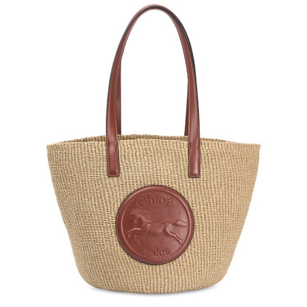 Chloe Horse Medal Basket Tote
Sepia Brown